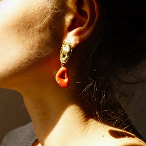 Coral earrings ''CLOSED CIRCLE''