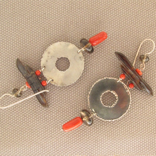 Earrings ''KIOTO GA'' -sterling silver earrings- big earrings- japan shops style- manga jewel- anime jewel