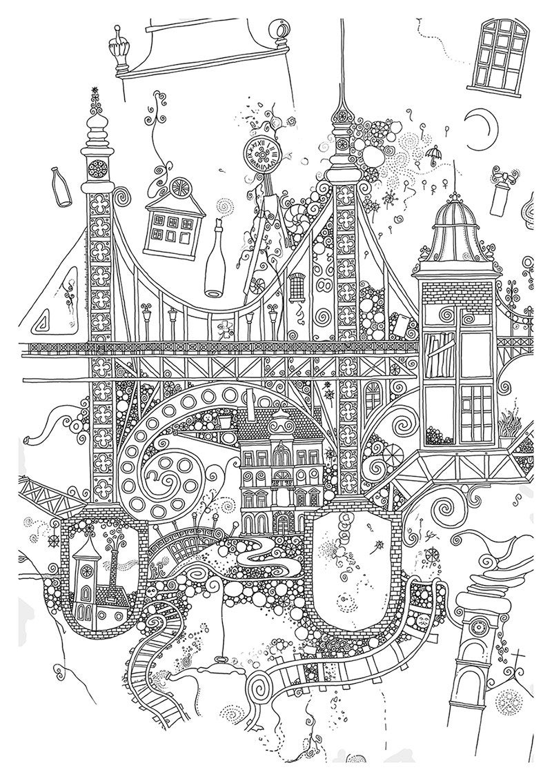 Digital Coloring Book Printable Coloring Sheet Budapest | Etsy