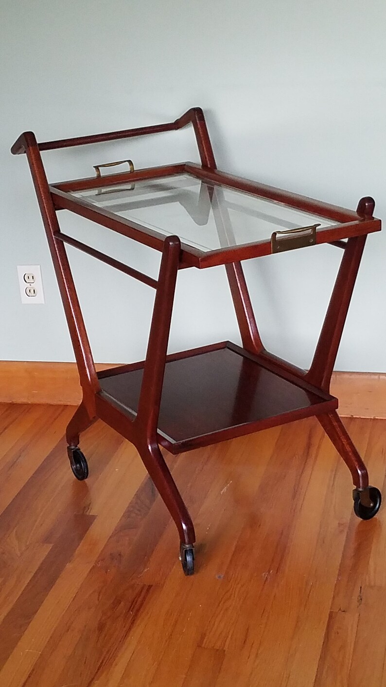 Mahogany Bar/tea Cart With Removable Tray Etsy
