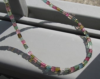 colorful tourmaline necklace with gold