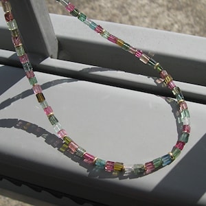 colorful tourmaline necklace with gold