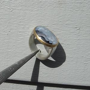 Achat Ring in 750er Gold und Sterlingsilber Bild 5