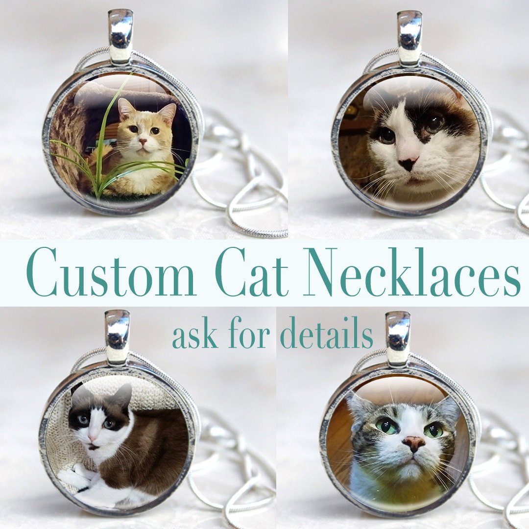 Custom Cat Necklace Custom Cat Photo Necklace Custom Cat Etsy