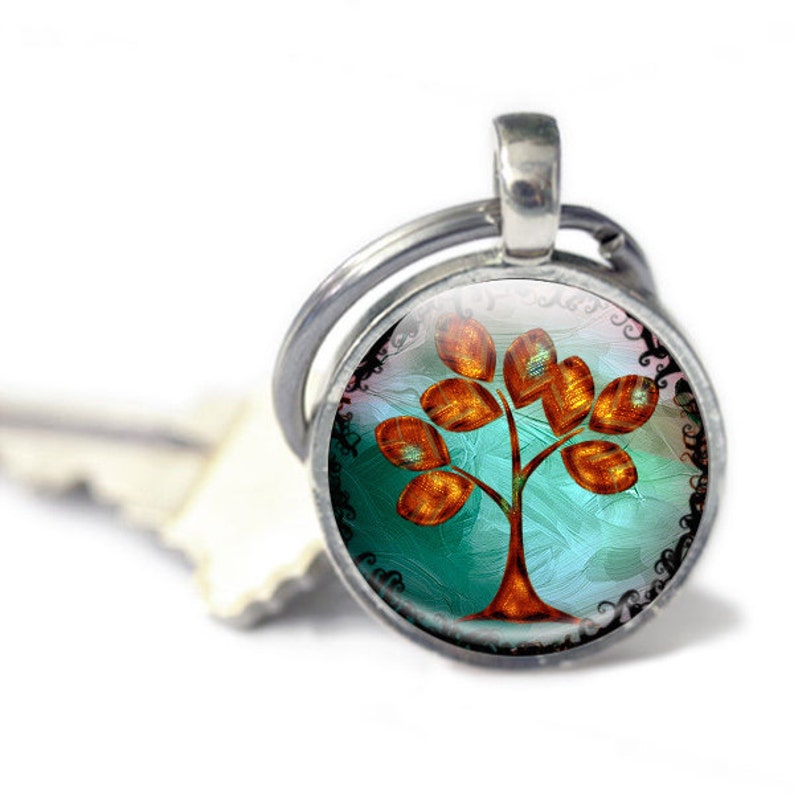 Tree keyring Tree Keyfob Picture Tree Keyring