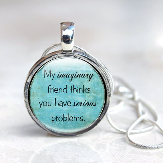 Quote Necklace Blue Quote Necklace Funny Gift for Her Etsy
