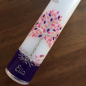 Baptism Candle Tree of Life Girl