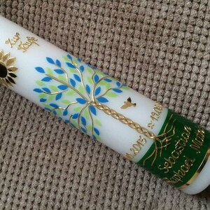 Baptismal candle tree of life, baptismal candle girl, baptismal candle boy
