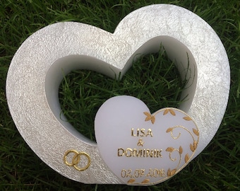Wedding candle double heart with tealight insert