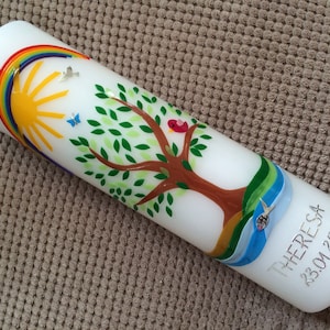 Baptismal candle tree of life, baptismal candle girl, baptismal candle boy