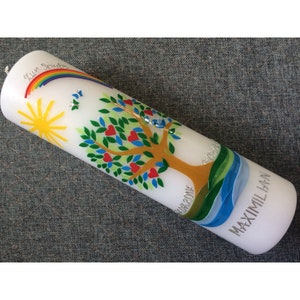 Baptism Candle Tree of Life