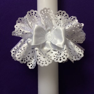 Candle skirt, candle decoration, baptism, communion SATIN