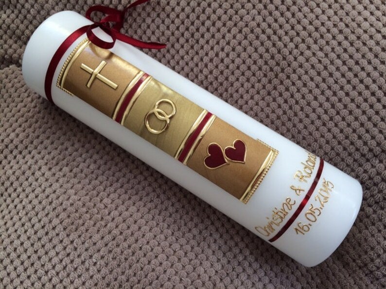 Wedding candle-wedding candle vintage-candle-including wax lettering-wax embellishments-no foil
