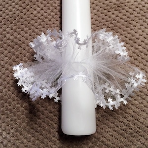 Candle Decoration Drip Guard Candle Skirt Tulle - white