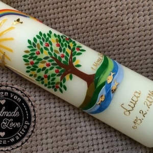 Baptism Candle Tree of Life Boy Girl