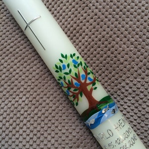 Baptism candle, communion candle, tree of life, girls, boys, Catholic, Protestant baptism, first communion, wax decorations