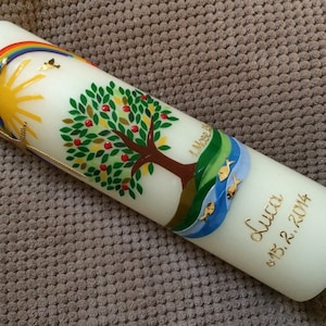 Baptismal candle tree of life