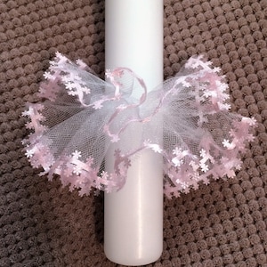 Candle Decoration Drip Guard Candle Skirt Tulle -pink
