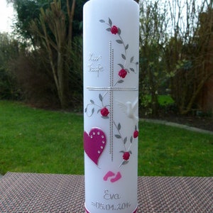 Baptismal candle girl, baptismal candle cross