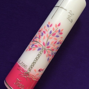 Baptism Candle Tree of Life Girl