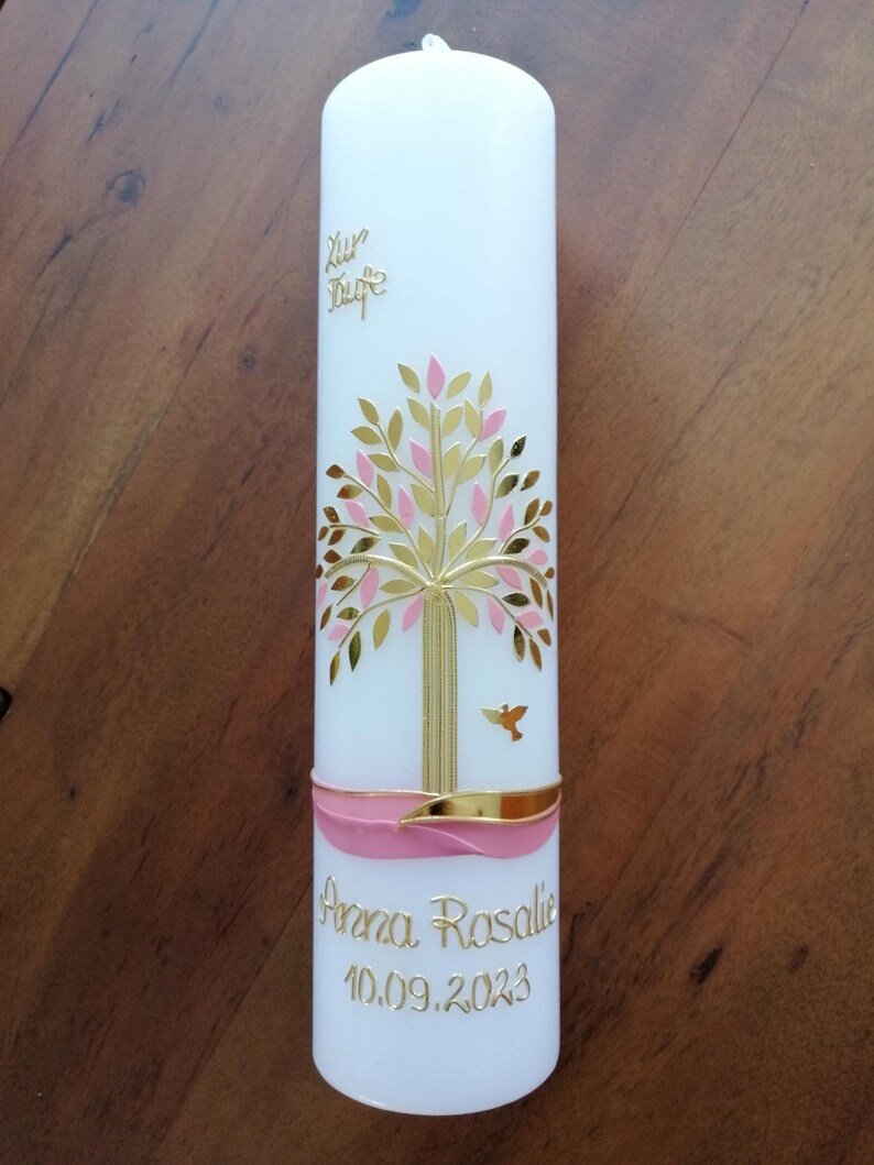 Baptism Candle Tree of Life Girl Etsy