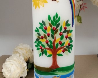 Baptismal candle tree of life