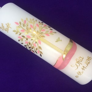 Baptism Candle Tree of Life Girl