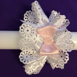Candle skirt, candle decoration, baptism, communion SATIN