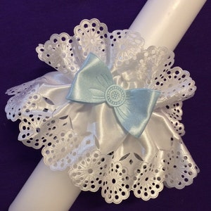Candle skirt, candle decoration, baptism, communion SATIN