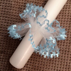 Candle Decoration Drip Guard Candle Skirt Tulle -blue