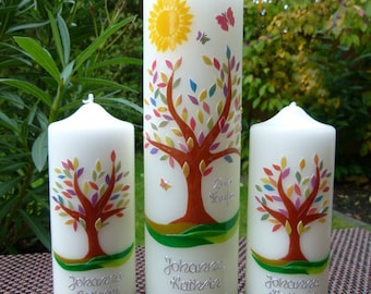 Baptismal candles SET Tree of Life, Baptismal Candle Girl, Baptismal Candle Boy, Godfather Candles, Gift, Baptism