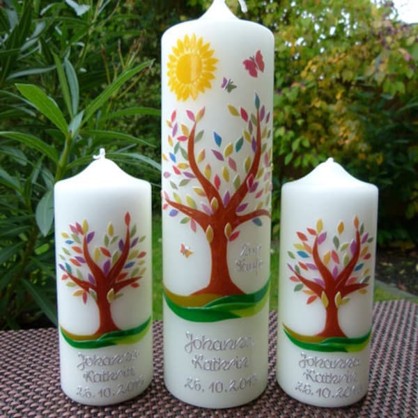 Baptismal candles SET Tree of Life, Baptismal Candle Girl, Baptismal Candle Boy, Godfather Candles, Gift, Baptism