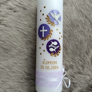 Communion candle girl boy symbols image 2