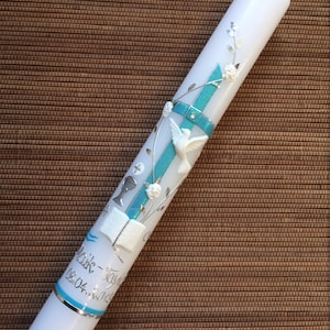 Baptism candle communion candle 40 x 4 cm
