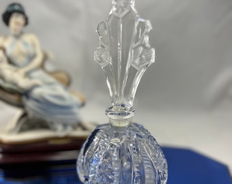 Vintage Czech Crystal Perfume Bottle With Stopper