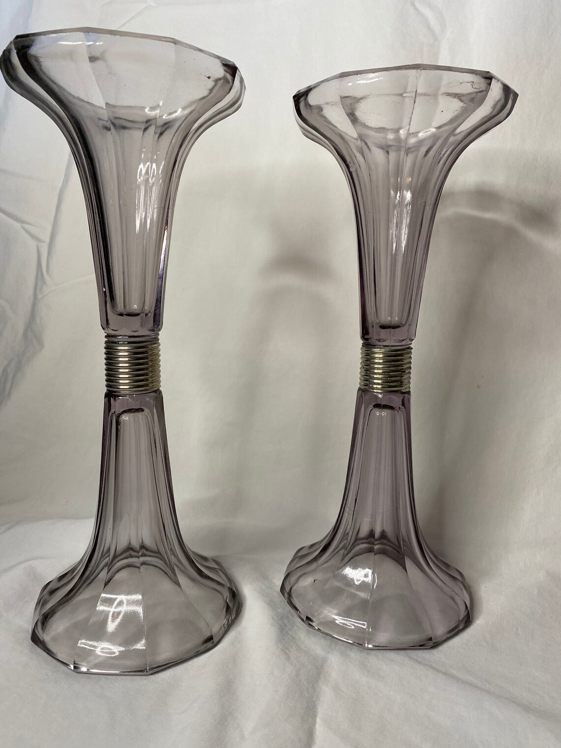 Antique Sun Kissed Glass Shelf Risers Purple Glass Etsy