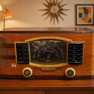 アンティークラジオ2個セット　old radio コレクション Vintage Working Zenith Radio Black Dial 6S632 Mid Century - Etsy