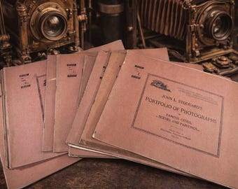 Antique 1894 Portfolio of Photographs John L Stoddard Parts 1-18