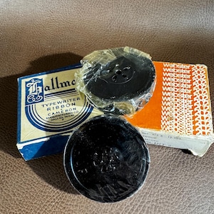 Vintage Black Underwood Typewriter Ribbon Spools with Ribbon Typewriter and Boxes