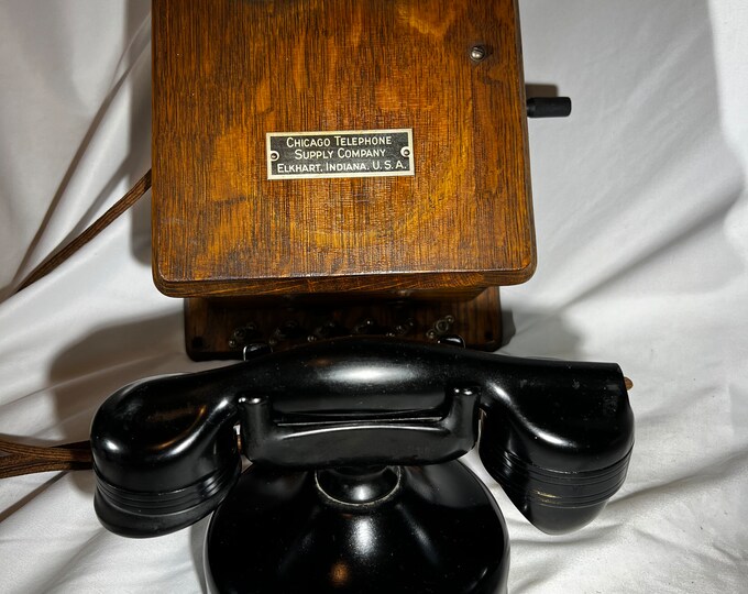 Antique Chicago Telephone Supply Company Ringer Box and Phone Etsy