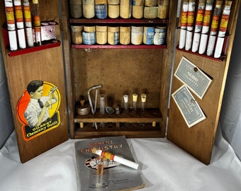 Antique 1920s Gilbert Childs Chemistry Set Kit Outfit  Complete