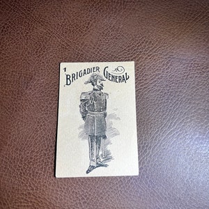 Antique 1893 Civil War Card Game The Spy Single Card Brigadier General