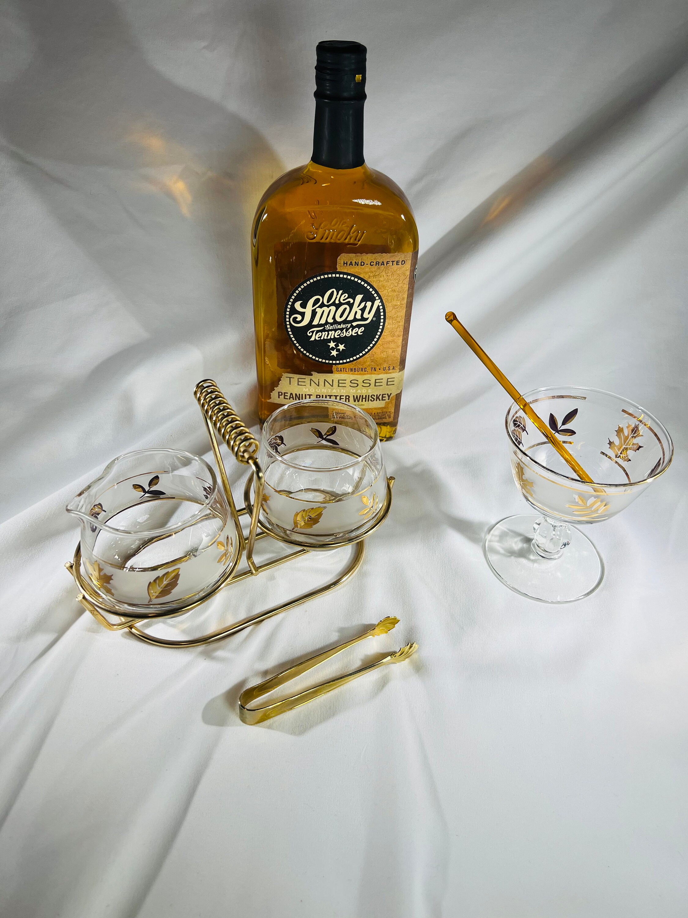 Mid Century Condiment Set Wire Rack Libby Glass Lids Jam Jelly Relish Sauces