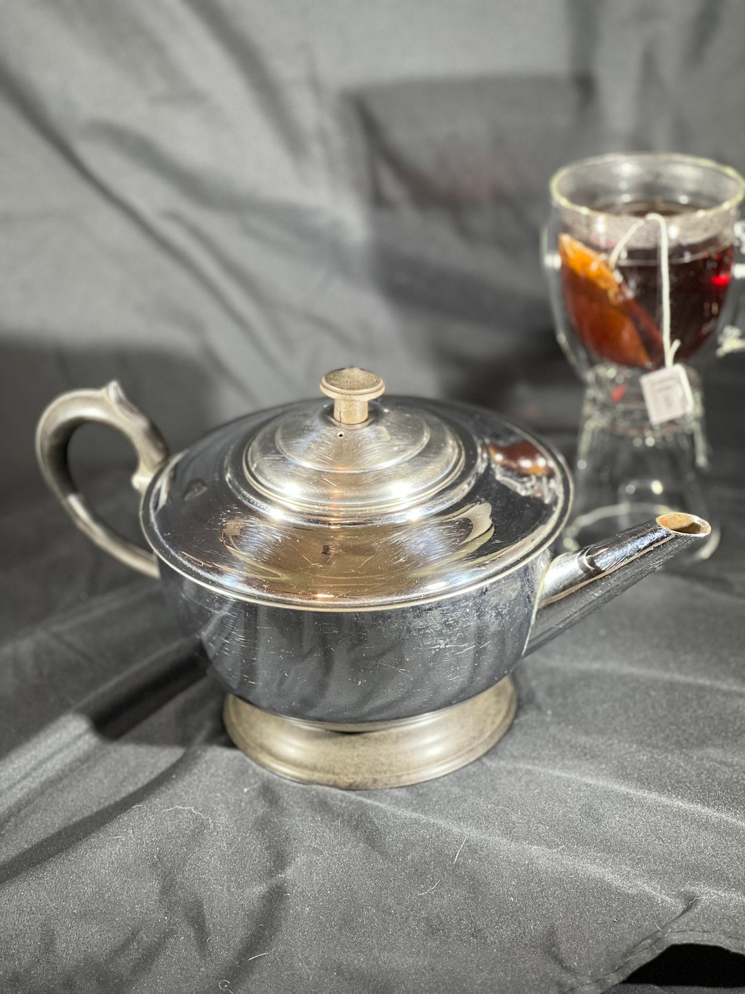 Vintage Chrome Teapot With Bakelite Accents Art Deco Etsy