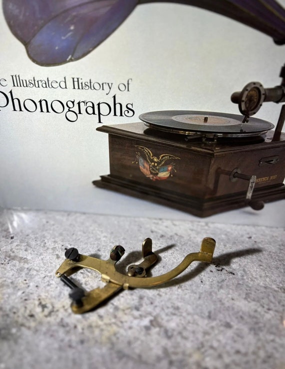 Antique Edison Phonograph Speed Adjustment and Brake Gold Toned