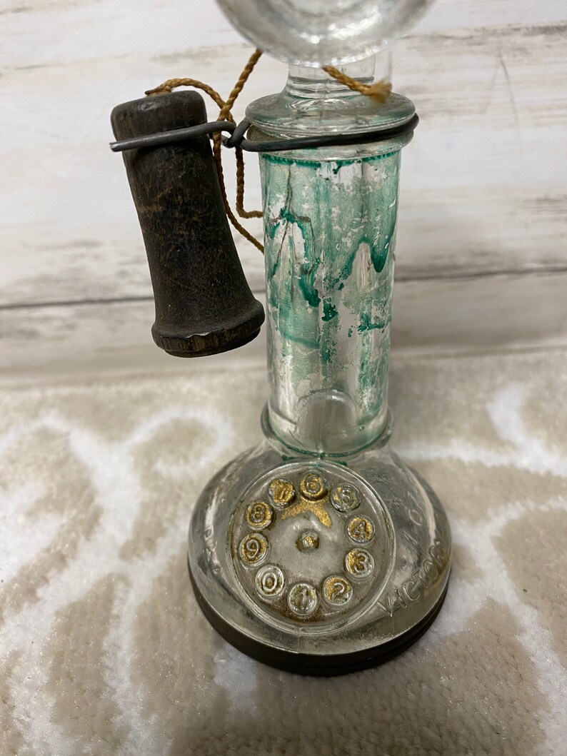 Antique Glass Candy Telephone Container Victory Glass Scarce Etsy