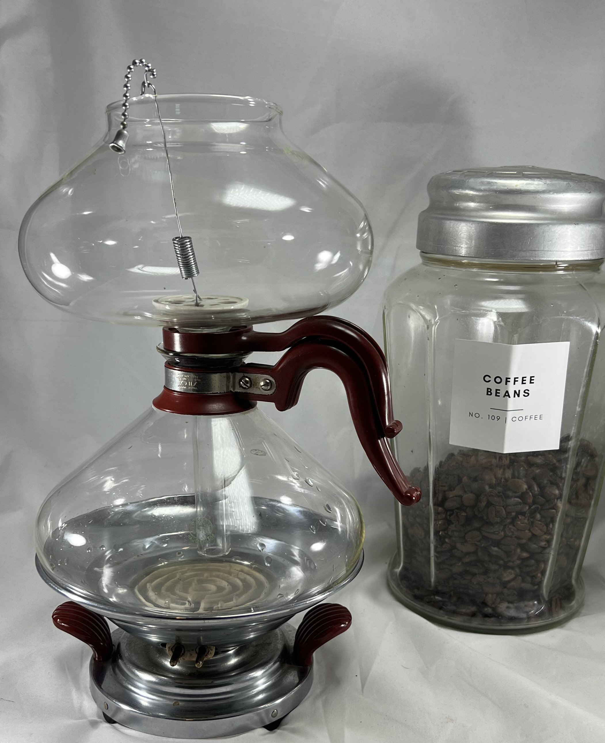 Vintage Space Age Cory Chrome & Glass Coffee Percolator