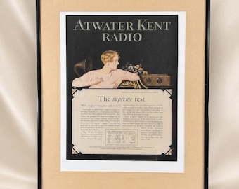 Vintage Advertising Print for Atwater Kent Radios Original  1930s Framed