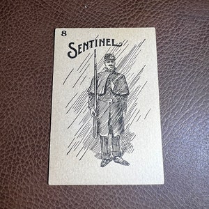 Antique 1893 Civil War Card Game The Spy Single Card Sentinel