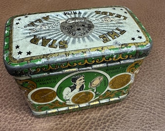Antique Mens Star Shaving Razor with Blades Tin Box Nickel Plated